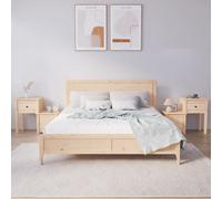 Bedside cabinet 2 pcs Solid pinewood natural 79.5x38x65.5 cm. Rustic nightstand