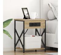 Bedside Cabinet 2 pcs Sonoma oak Engineered wood Berkfield Home Multi One Size