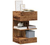 Bedside Cabinet 2-piece Old Wood 40x35x65 cm Engineered Wood Nightstand Pair Set
