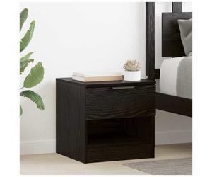 Bedside cabinet 2pc Black Oak engineered wood 40x39x40cm compact 2-drawer stable