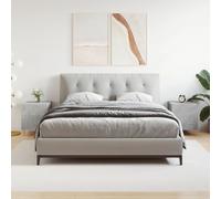 Bedside Cabinet 2pc Concrete Grey 40x40x50 cm Engineered Wood & Iron Modern UK