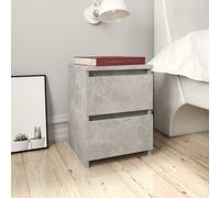 Bedside Cabinet 2pc Concrete Grey Engineered Wood 30x30x40 cm with 2 Drawers UK