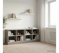 Bedside Cabinet 2pc Grey Sonoma 66x33x48cm Engineered Wood Modern Nightstand Set