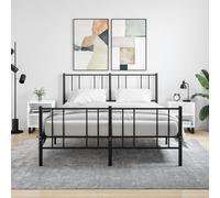 Bedside Cabinet 2pc High Gloss White Engineered Wood & Iron Storage 40x30x50 cm