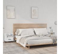 Bedside Cabinet 2pc High Gloss White Engineered Wood metal legs 40 x 35 x 47.5cm