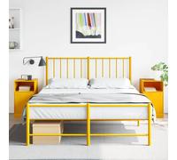Bedside Cabinet 2pc Mustard Yellow Cold-Rolled Steel Modern 34.5x39x62 cm