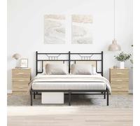 Bedside cabinet 2pc set Sonoma oak 38x35x56 cm engineered wood 3 drawers storage