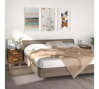 Bedside cabinet 2pc Smoked oak 40x35x47.5 cm Engineered wood compact with legs