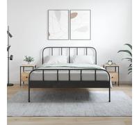 Bedside Cabinet 2pc Sonoma Oak 34x36x50cm Engineered Wood Iron Frame Storage x2