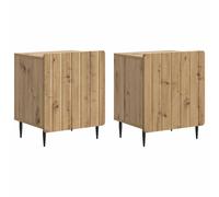 Bedside Cabinet 2pcs Artisan Oak 43x34.5x52cm Engineered Wood Vintage with Legs