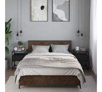 Bedside Cabinet 2pcs Black 40x40x55cm Engineered Wood Steel Glass with Shelf Top