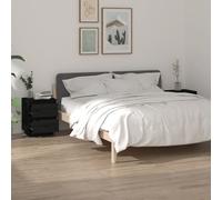 Bedside Cabinet 2pcs Black Solid Pinewood Nightstand 40x35x50 cm Modern SturdyUK