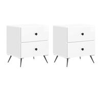 vidaXL Bedside Cabinet 2 pcs High Gloss White 43 x 34.5 x 47.5 cm