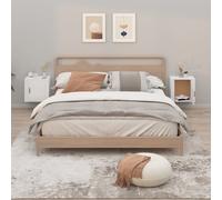 vidaXL Wall-mounted Bedside Cabinets 2 pcs High Gloss White 50x30x47cm