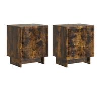 vidaXL Bedside Cabinet 2 pcs Smoked Oak 43 x 34.5 x 50 cm