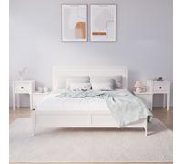 Bedside Cabinet 2pcs Solid Pinewood White 79.5x38x65.5cm Nightstand Set Storage