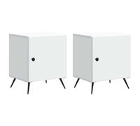 Bedside Cabinet 2pcs White Engineered Wood 43 x 34.5 x 50 cm Modern Vintage Side