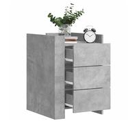 Bedside cabinet 3-drawer Concrete Grey 45x50x65cm Engineered Wood Storage Modern