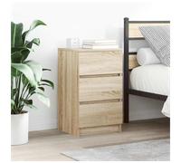 Bedside Cabinet 3-Drawer Sonoma Oak Engineered Wood 39x35x65 cm Nightstand sleek