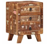 Bedside Cabinet 37x32x50 cm Solid Wood Reclaimed Berkfield Home Multi One Size