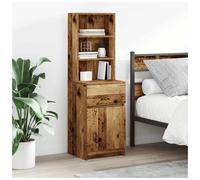 vidaXL Bedside Cabinet Old Wood 39x35x125 cm Engineered Wood, Brown
