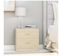 Bedside cabinet 40x30x40 cm Sonoma Oak Engineered Wood 2 Drawer Nightstand Slim