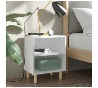 Bedside Cabinet 40x30x50 cm White Engineered Wood Nightstand with Storage Slim