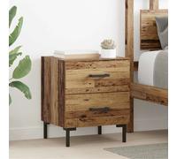 vidaXL Bedside Cabinet with Drawer 2 pcs Old Wood 40 x 35 x 47.5 cm