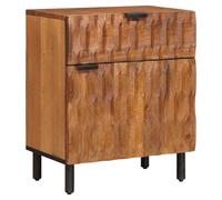 Bedside Cabinet Acacia Brown Solid Mango Wood 50x33x60cm 1 Drawer Rustic Compact