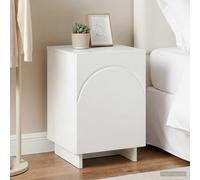 Bedside Cabinet Ample Storage 33.5 x 34.5 x 50 cm White Engineered Wood