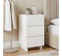 Bedside Cabinet Ample Storage 33.5 x 34.5 x 60 cm White Engineered Wood