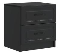 Bedside Cabinet Ample Storage 43 x 34.5 x 44.5 cm Black Engineered Wood