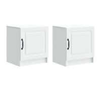 Bedside Cabinet Ample Storage 43 x 34.5 x 47 cm White Engineered Wood Set of 2