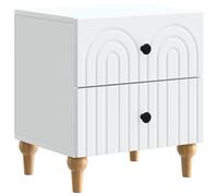 Bedside Cabinet Ample Storage 43 x 34.5 x 48 cm White Engineered Wood