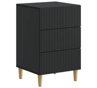 Bedside Cabinet Ample Storage 43 x 41 x 66.5 cm Black Engineered Wood