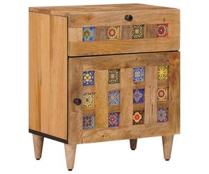 Bedside Cabinet Ample Storage 50 x 33 x 60 cm Natural Solid Mango Wood