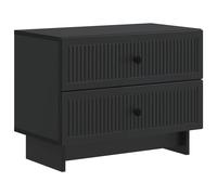 Bedside Cabinet Ample Storage 62 x 34.5 x 47.5 cm Black Engineered Wood