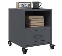 Bedside cabinet Anthracite Cold-Rolled Steel 36x39x43.5cm 1 Drawer XL on Wheels
