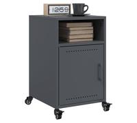 Bedside Cabinet Anthracite Cold-Rolled Steel 36x39x59cm 1 Door 2 Compartment 4W