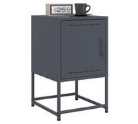 Bedside Cabinet Anthracite Steel 36x39x60.5cm Industrial Nightstand with Drawer