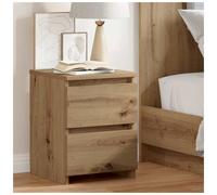 Bedside Cabinet Artisan Oak 30x30x40cm Engineered Wood 2 Drawer Small Nightstand