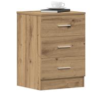 Bedside cabinet artisan oak 38x35x55 cm engineered wood 3-drawer table compact