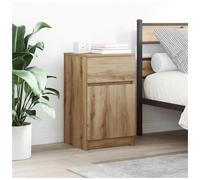 Bedside Cabinet Artisan Oak 39x35x65cm Engineered Wood Nightstand with Shelf