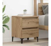 Bedside cabinet Artisan oak 40 x 35 x 50 cm Engineered wood 2-drawer textured UK
