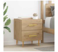 Bedside Cabinet Artisan Oak 40x35x47.5cm Engineered Wood Drawer with Metal Legs.