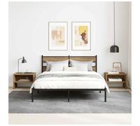 Bedside Cabinet Artisan oak 40x40x30 cm Engineered Wood With Shelf Rustic Finish