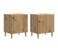 Bedside Cabinet Artisan Oak 43x34.5x50cm Engineered Wood Vintage Modern 2pcs Set
