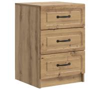 Bedside Cabinet Artisan Oak 43x41x63.5cm Engineered Wood 3 Drawers Vintage Retro