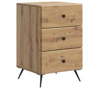 Bedside Cabinet Artisan Oak 43x41x66.5cm Engineered Wood 3-Drawer Storage Small