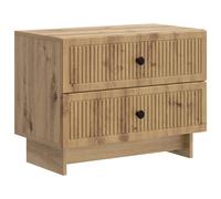Bedside Cabinet Artisan Oak 62x34.5x47.5cm Engineered Wood 2 Drawer Vintage Bed